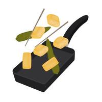 Tamagoyaki japanisch gerollt Omelett Levitation Vektor Illustration Logo