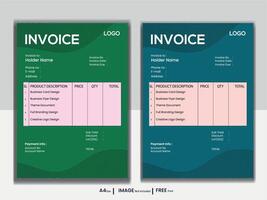 Geschäft Rechnung bilden Vorlage. Fakturierung Zitate, Geld Rechnungen oder Preis Rechnungen und Zahlung Zustimmung Design Vorlagen. MwSt form, Rechnung Grafik oder Zahlung Kassenbon Seite Vektor einstellen