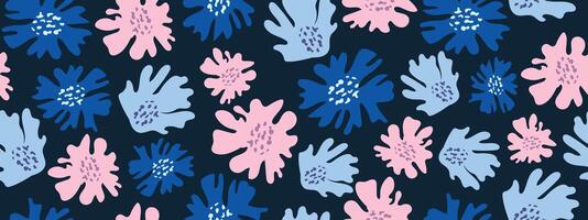 hand dragen blommor, sömlös blommig mönster för tyg, textil, Kläder, omslag papper, omslag, baner, abstrakt bakgrunder. vektor