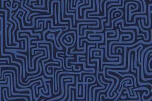 invecklad blå och svart labyrint mönster vektor