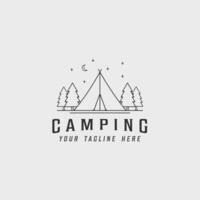 Camping Logo Vektor Linie Kunst einfach minimalistisch Illustration Vorlage Symbol Grafik Design