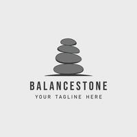 Balance Stein Logo Jahrgang minimalistisch Vektor Illustration Vorlage Grafik Design