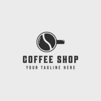 kaffe affär logotyp årgång vektor illustration mall ikon grafisk design