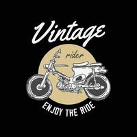 Jahrgang Motorrad T-Shirt Design, alt vektor