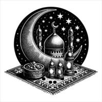 islamic ramadan mubarak illustration för dekoration eller hälsning kort och etc vektor