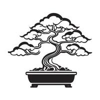 Hand gezeichnet Illustration von Bonsai Baum vektor