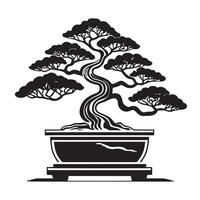 Hand gezeichnet Illustration von Bonsai Baum vektor