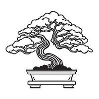 Hand gezeichnet Illustration von Bonsai Baum vektor