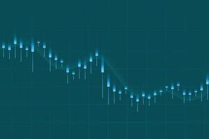 finansiell företag statistik med bar Graf och ljusstake Diagram visa stock marknadsföra pris på mörk bakgrund vektor