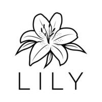 liliy blommor logotyp, design element för logotyp, affisch, kort, baner, emblem, t skjorta. vektor illustration