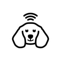 hund logotyp med signal, design element för logotyp, affisch, kort, baner, emblem, t skjorta. vektor illustration.