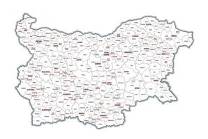 administrativ översikt Karta av bulgarien som visar regioner provinser vektor
