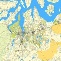 Stadt Karte von Olympia, Washington, USA vektor