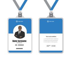 Professionelle Corporate ID-Kartenvorlage, sauberes blaues ID-Kartendesign mit realistischem Modell vektor