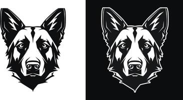 Hund groß Kopf Vektor isoliert Illustration im schwarz Farbe auf Weiß Hintergrund