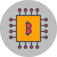 Bitcoin-Chip-Vektorsymbol vektor