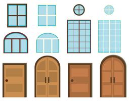 Olika stilar av fönster och dörrar