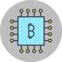 Bitcoin-Chip-Vektorsymbol vektor