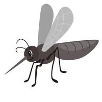 mygga tecknad serie karaktär. söt insekt. vektor hand dra illustration isolerat på vit bakgrund