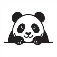 ai generiert schwarz und Weiß spähen Riese Panda Gesicht Illustration vektor