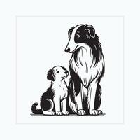 ai genererad borzoi hund familj ClipArt illustration vektor