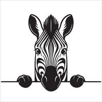 ai generiert schwarz und Weiß spähen Zebra Gesicht Illustration vektor