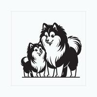 ai generiert finnisch Spitz Hund Familie Clip Art Illustration Vektor