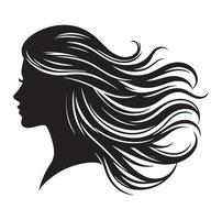 kvinna med hår vektor, silhuett av en flicka, silhuett av en flicka vektor
