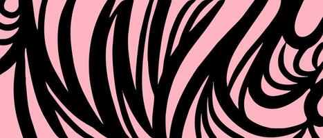 abstrakt Streifen Hintergrund. mit Rosa Farbe und modisch Gekritzel Stil Hand gezeichnet Linien vektor