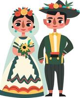 traditionell mexikansk bröllop klädsel illustration vektor