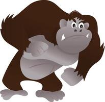 arg gorilla tecknad serie vektor illustration