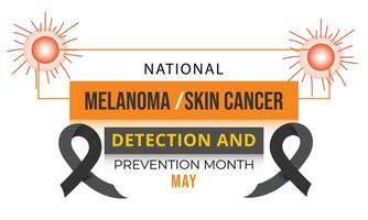 National Melanom und Haut Krebs Erkennung und Verhütung Monat. Hintergrund, Banner, Karte, Poster, Vorlage. Vektor Illustration.