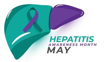 Hepatitis Bewusstsein Monat. Hintergrund, Banner, Karte, Poster, Vorlage. Vektor Illustration.