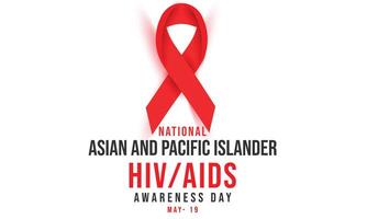 nationell asiatisk och pacific öbo HIV AIDS medvetenhet dag. bakgrund, baner, kort, affisch, mall. vektor illustration.