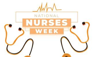 National Krankenschwestern Woche. Hintergrund, Banner, Karte, Poster, Vorlage. Vektor Illustration.
