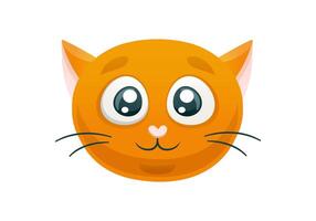 Schnauze von das Orange Katze. Karikatur rot Kätzchen Kopf. Haustier von das Katze Familie lächelt. inländisch Tier. Kinder- Illustration. isoliert. Vektor Illustration