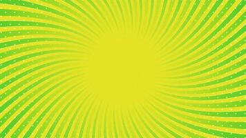 grön med gul Sol strålar retro med papper textur bakgrund. abstrakt brista Sol strålar mönster design. vektor spiral vrida illustration.