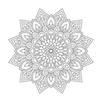 elegant einfach Mandala Blume Design Färbung Buch Buchseite, vektor