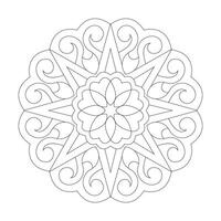Blume Färbung Buch Mandala einfach Design Seite Vektor Datei