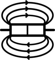 magnetisk fält. utbildning linje ikon vektor