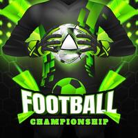 realistisch Torwart halten das Ball im Neon- Grün Fußball Meisterschaft Illustration vektor