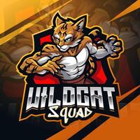 Wildcat Squad Esport-Maskottchen-Logo-Design vektor