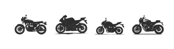 Motorrad Silhouette Symbol Satz. Vektor Illustration Design.