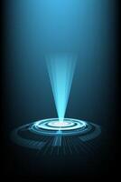 abstrakt teknologi innovation cirkel sci-fi begrepp skede med hologram portal ljus bakgrund. vektor