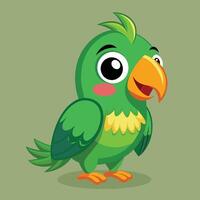 süß Grün Papagei Karikatur Vektor Illustration