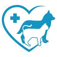 veterinär klinik symbol med en hund och en katt vektor