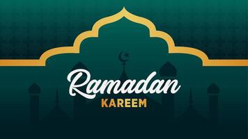 Ramadan kareem Hintergrund mit islamisch Moschee Silhouette kostenlos Vektor