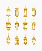 islamisch Laternen einstellen von golden Lampen Vektor Sammlung