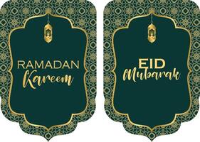 Ramadan kareem eid Mubarak Girlande Ammer Poster Hintergrund Grün vektor