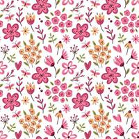 Blumen- nahtlos Muster im Rosa und viva Magenta Farben. zum Oberfläche oder Textil- Design, Abdeckungen, Tapeten, drucken. Frühling Feiertage, Hochzeit oder Geburtstag Karten, Mutter Tag Gruß vektor